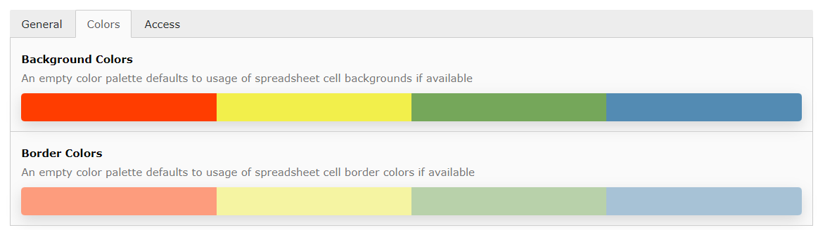 Dataset color palette options