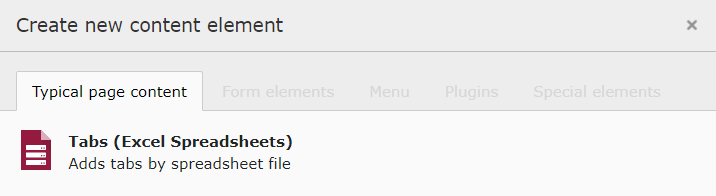 Tabs (Excel Spreadsheets)