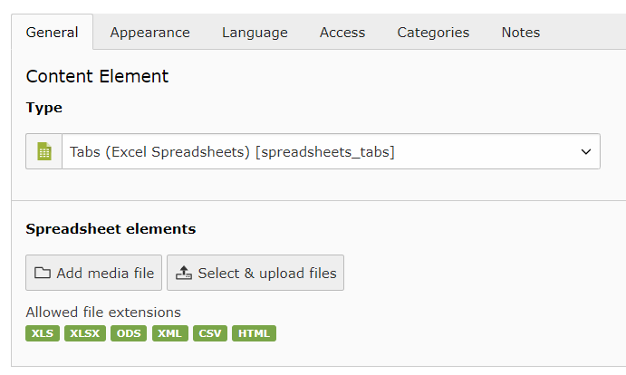 Spreadsheet Tabs upload field