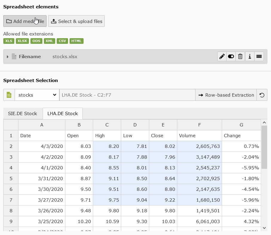 Full worksheet/cell selection example in backend