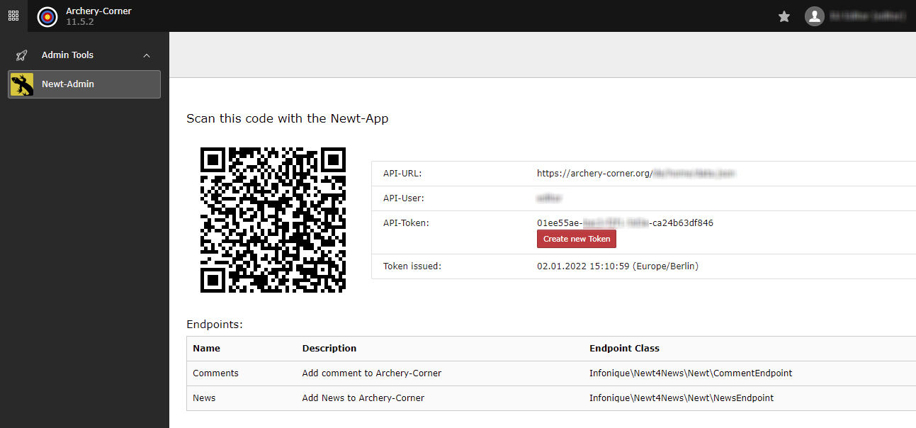 Newt-Server QR-Code