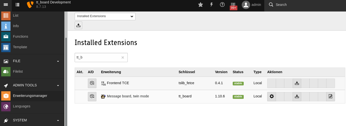 Extension Manager