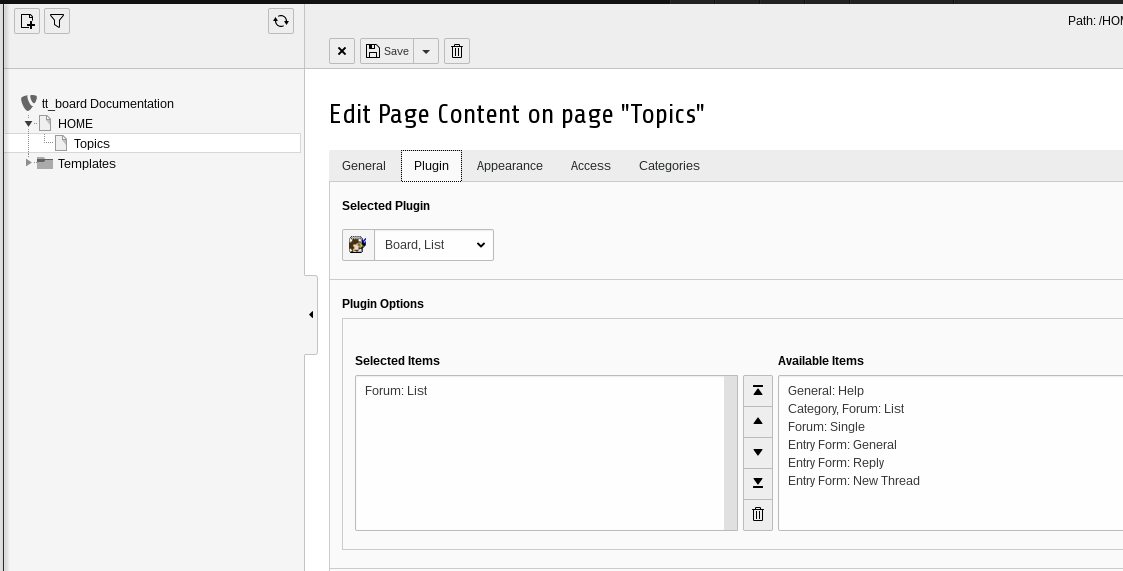 insert the first forum list plugin