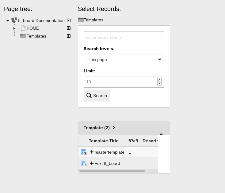 edit the master template in the tab include