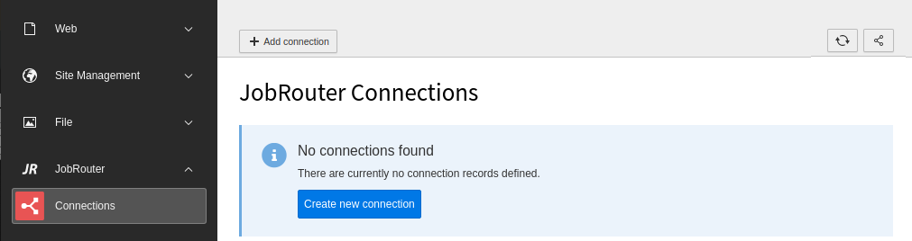 Initial Connections module screen