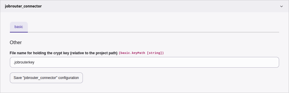 Extension configuration of jobrouter_connector