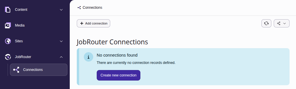 Initial Connections module screen