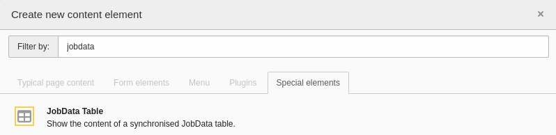 Content element wizard