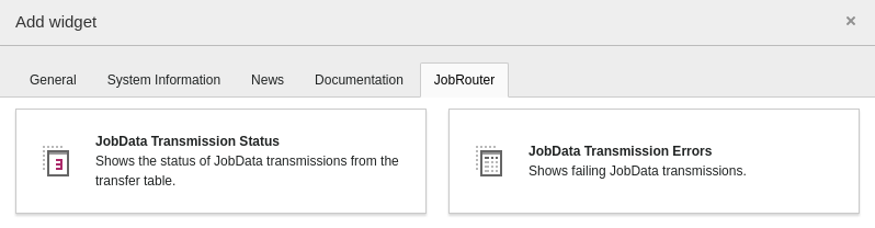 Add JobRouter widgets