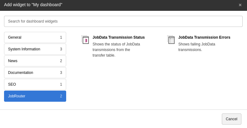Add JobRouter widgets