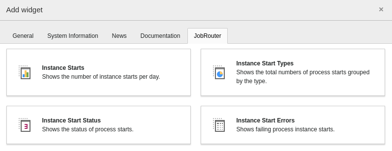 Add JobRouter widgets