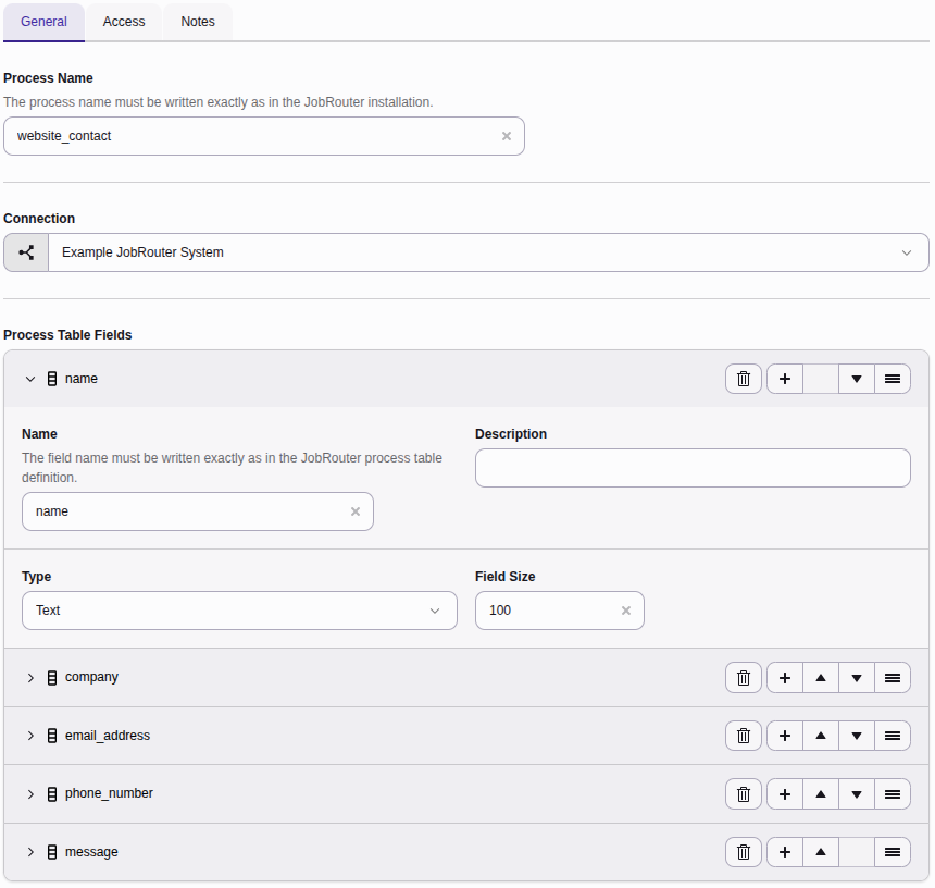 Create a process link