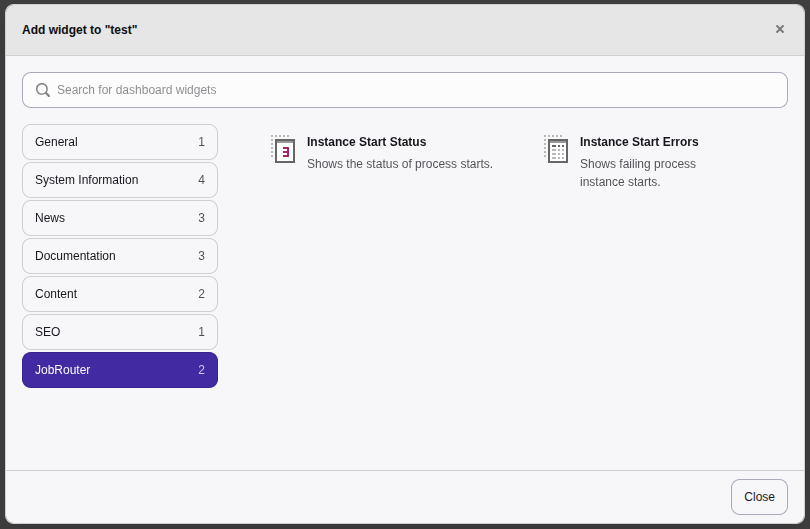 Add JobRouter widgets