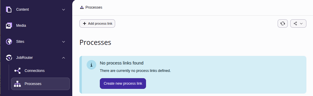 Initial Process module screen