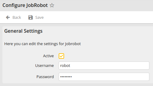 JobRobot configuration