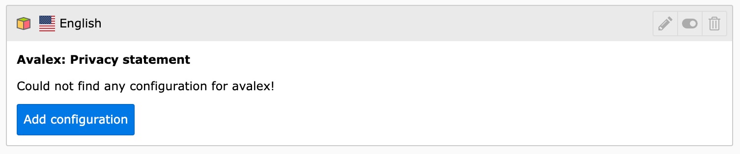 Add configuration button