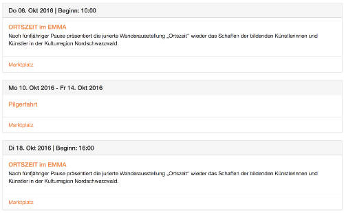 Output of list in frontend