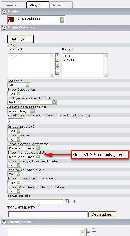 Configure Options for LIST View