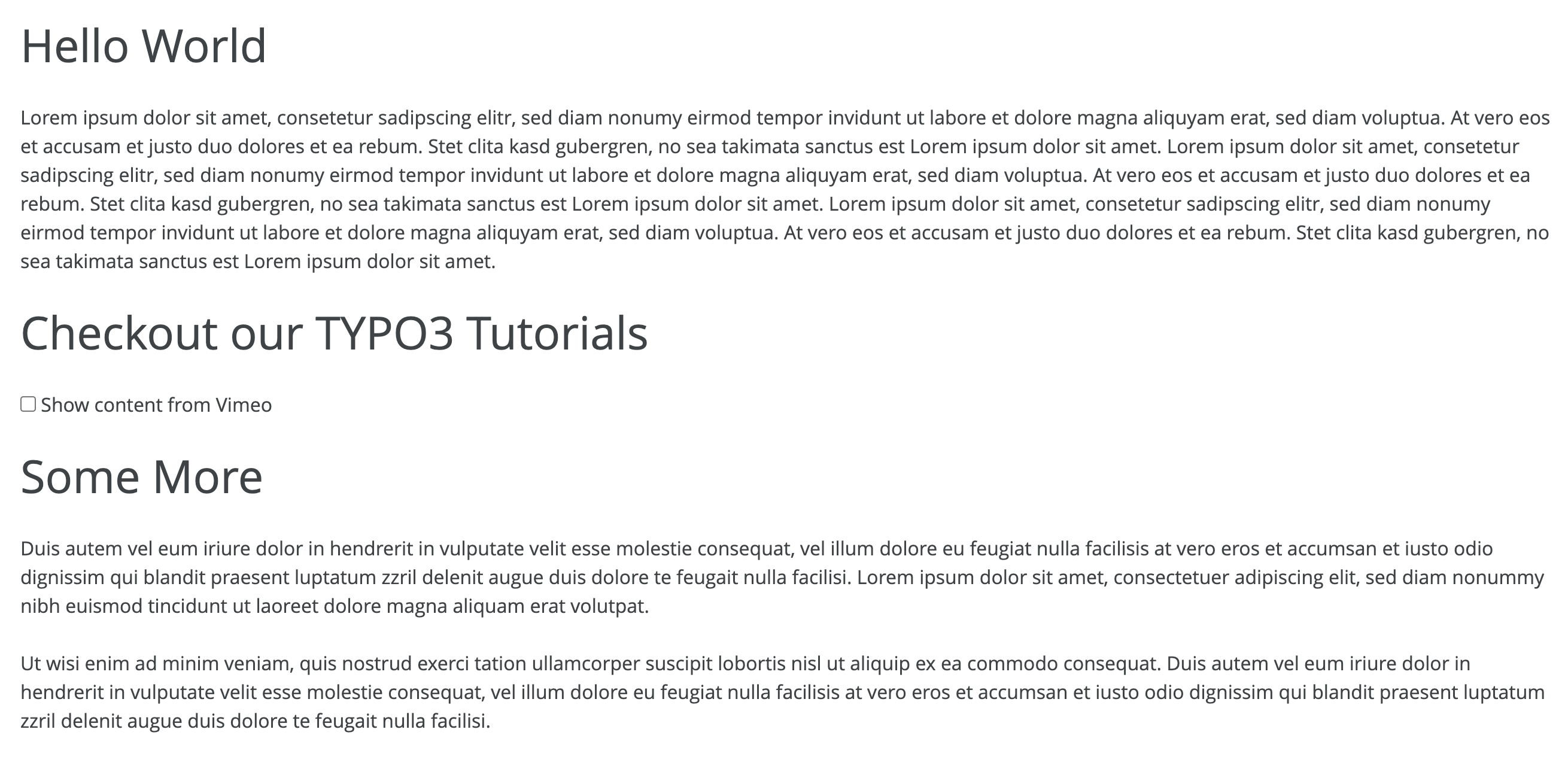 Element in Frontend view