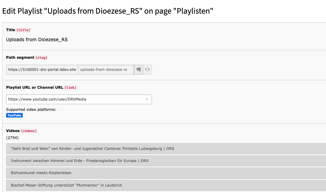 Show creation of playlist record in backend