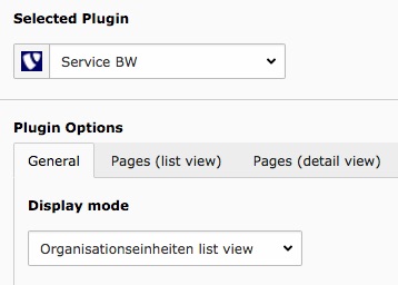 Service BW plugin settings
