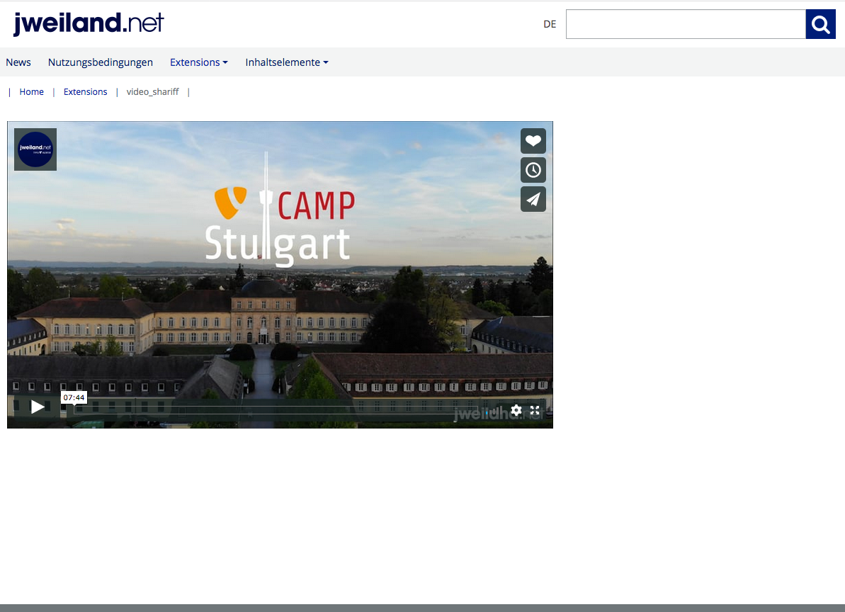 Example player after user clicked on the preview image