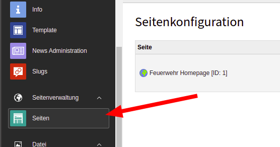 Modul für Seitenkonfiguration
