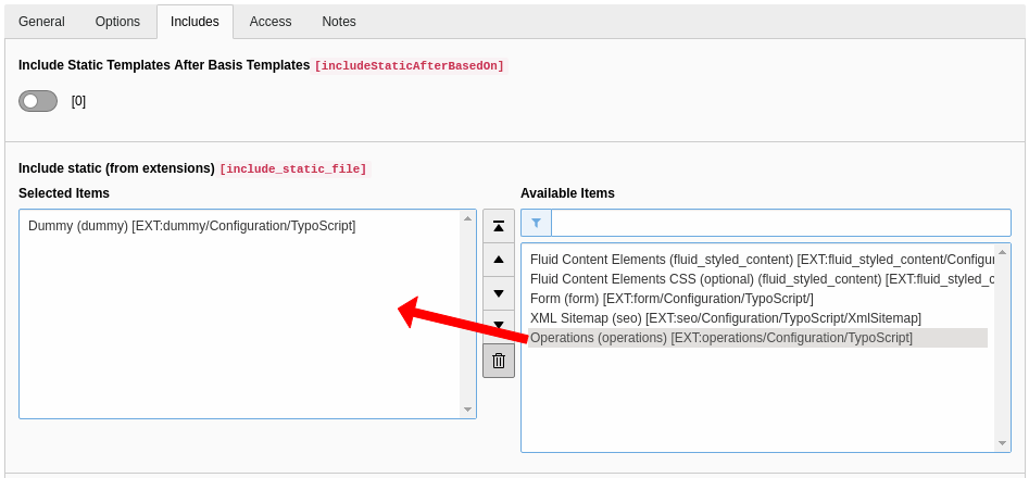 Include static TypoScript