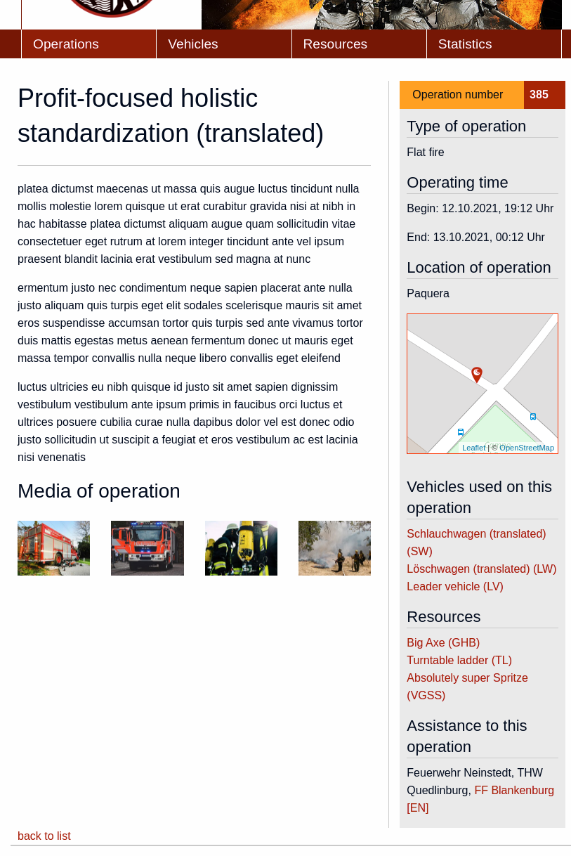 Frontend single view of operation data