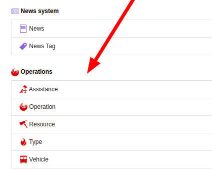List datatypes of operations