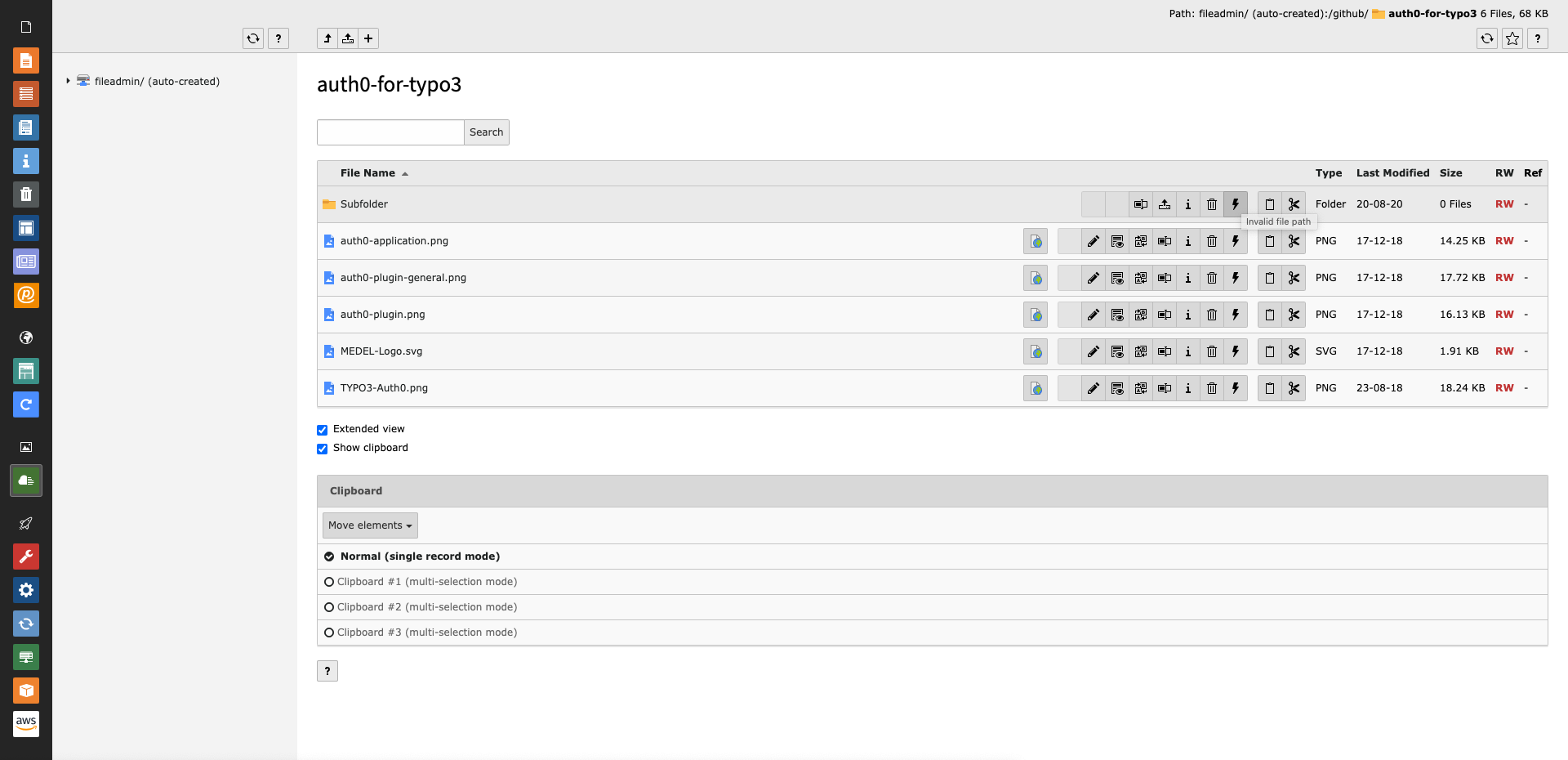 Invalidate entries in the File List module