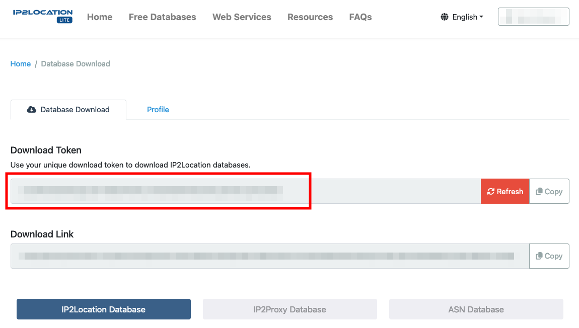 Download-Token from ip2location.com