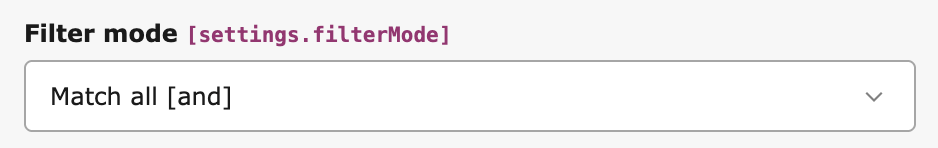Filter mode selector