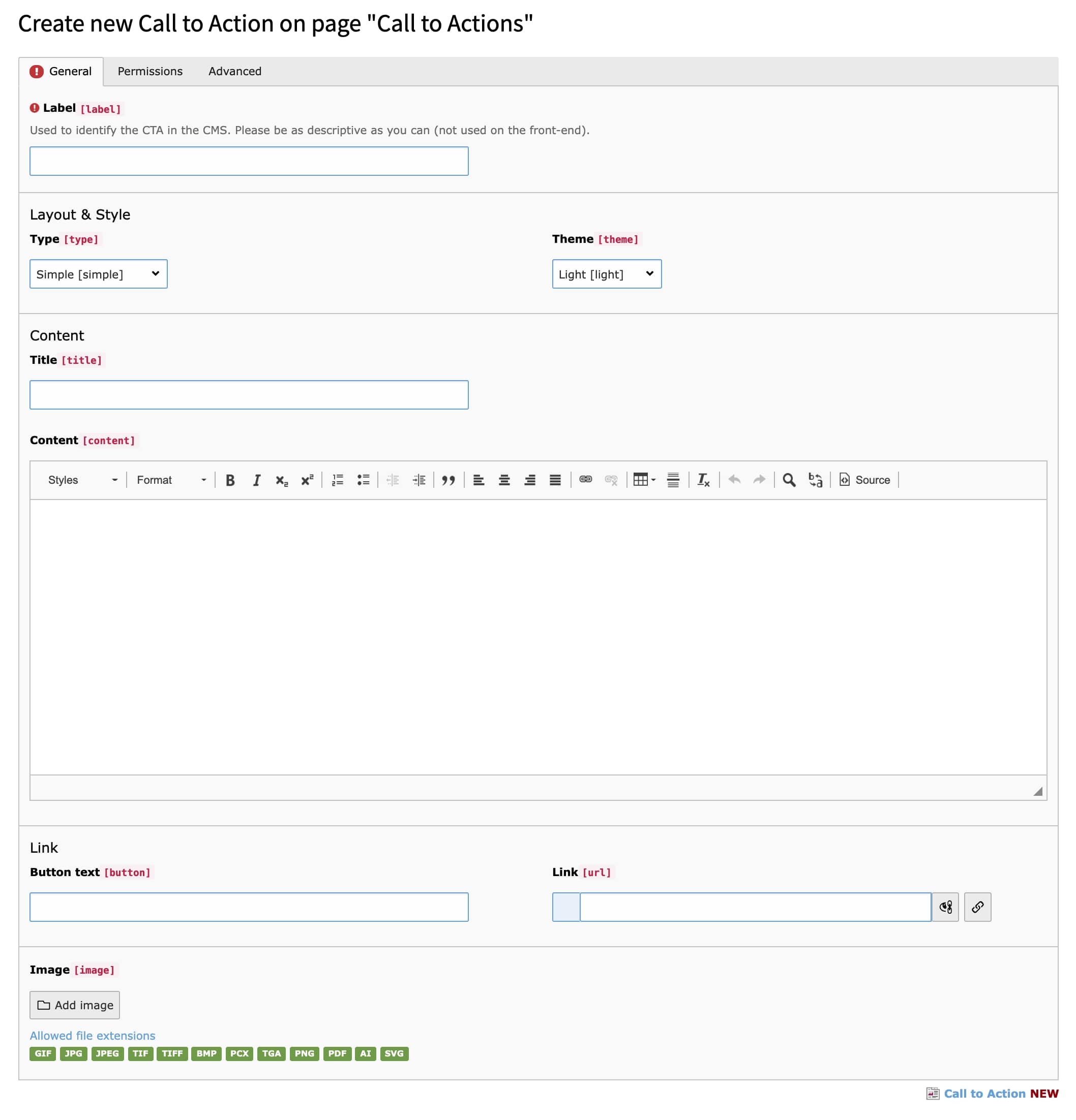 A Call to Action record