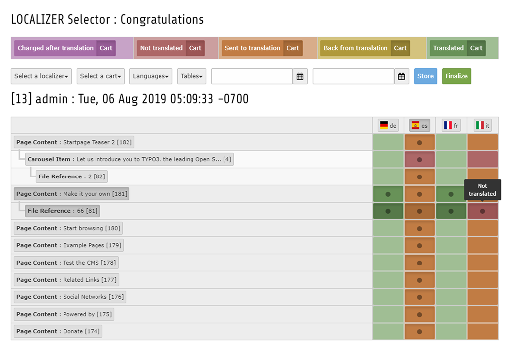 Localizer Selector
