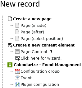 New record dialog