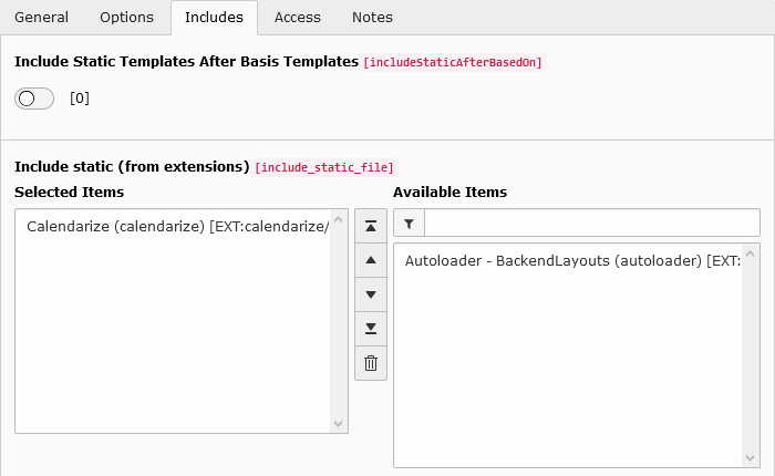 Static include inside Typoscript template
