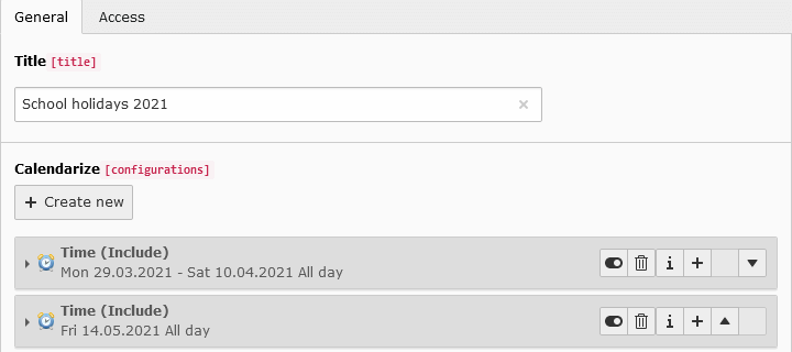 New configuration group with multiple configurations