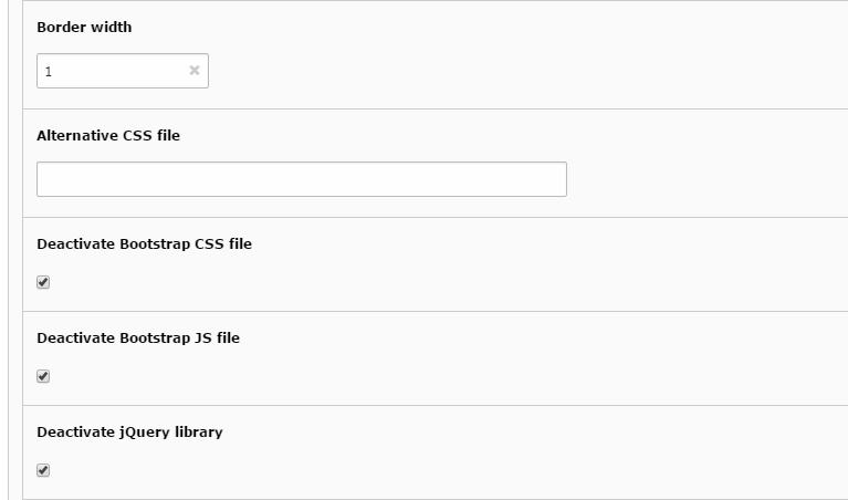 The second part of the plugin confiration tab
