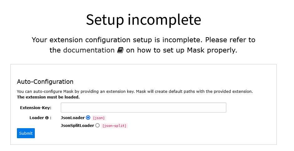 Mask auto-configuration