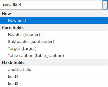 Grouped existing fields