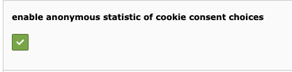 enable statistics in the Cookie Consent Configuration