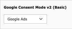 Google Consent Mode select for cookies