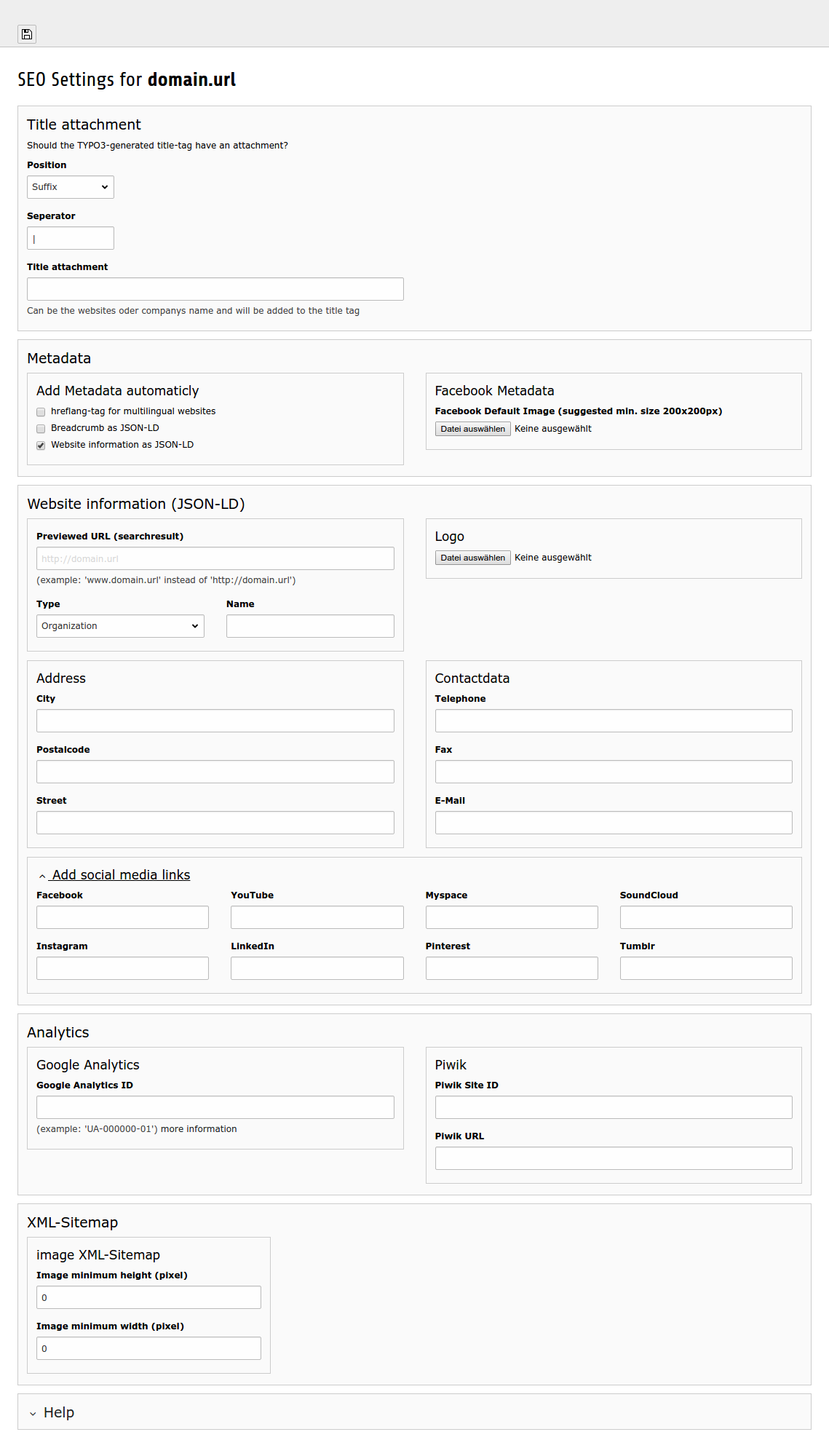 Settings module