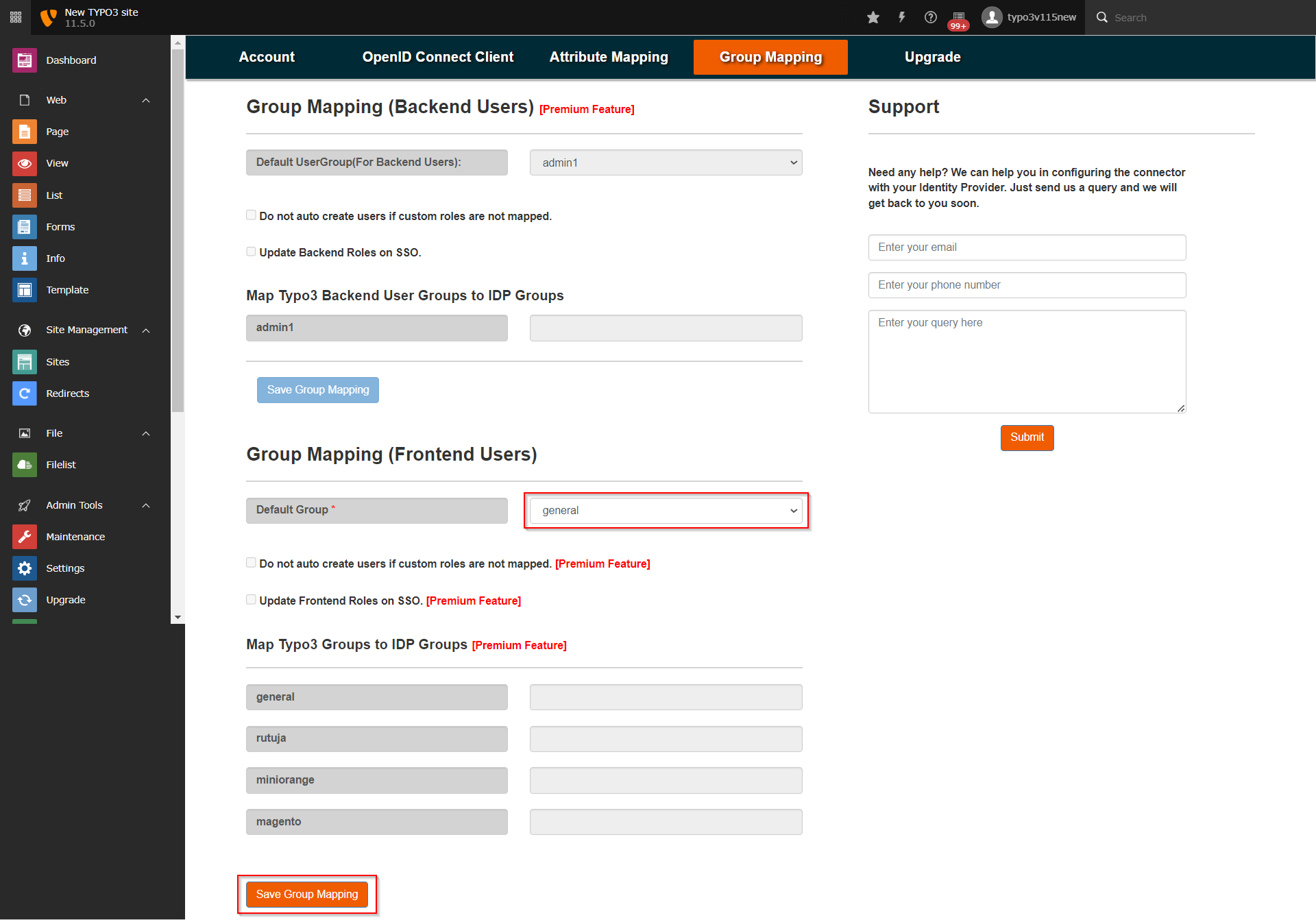 Role Mapping Settings
