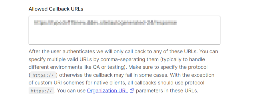 Auth0 Callback/Redirect URL