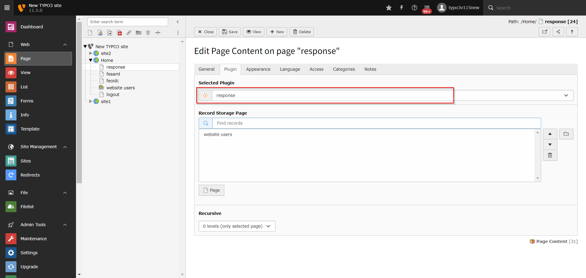 Response Page