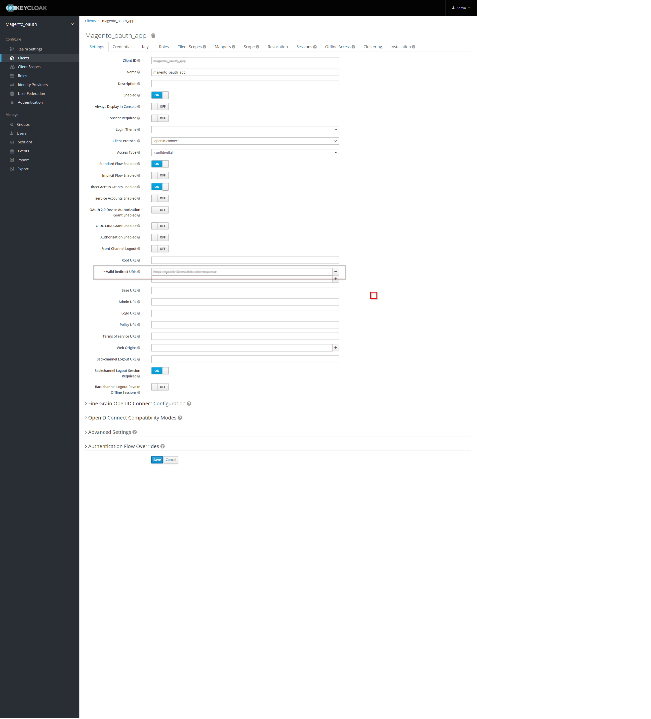 Keycloak Callback/Redirect URL