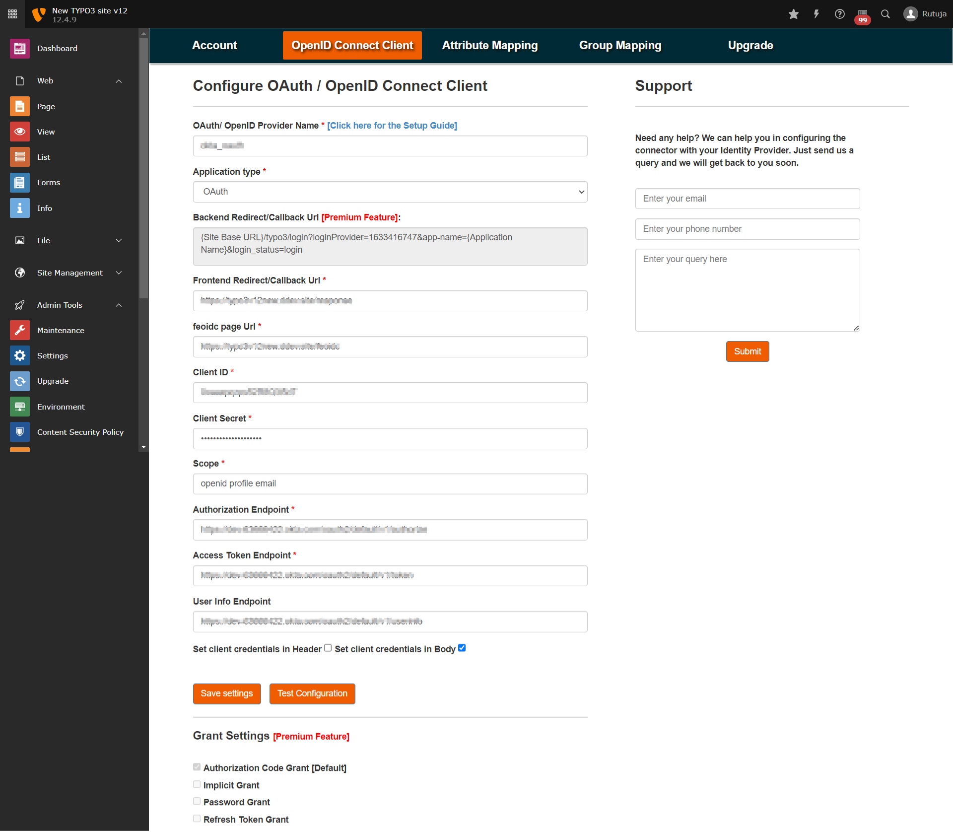 OpenID Connect Client Configurations