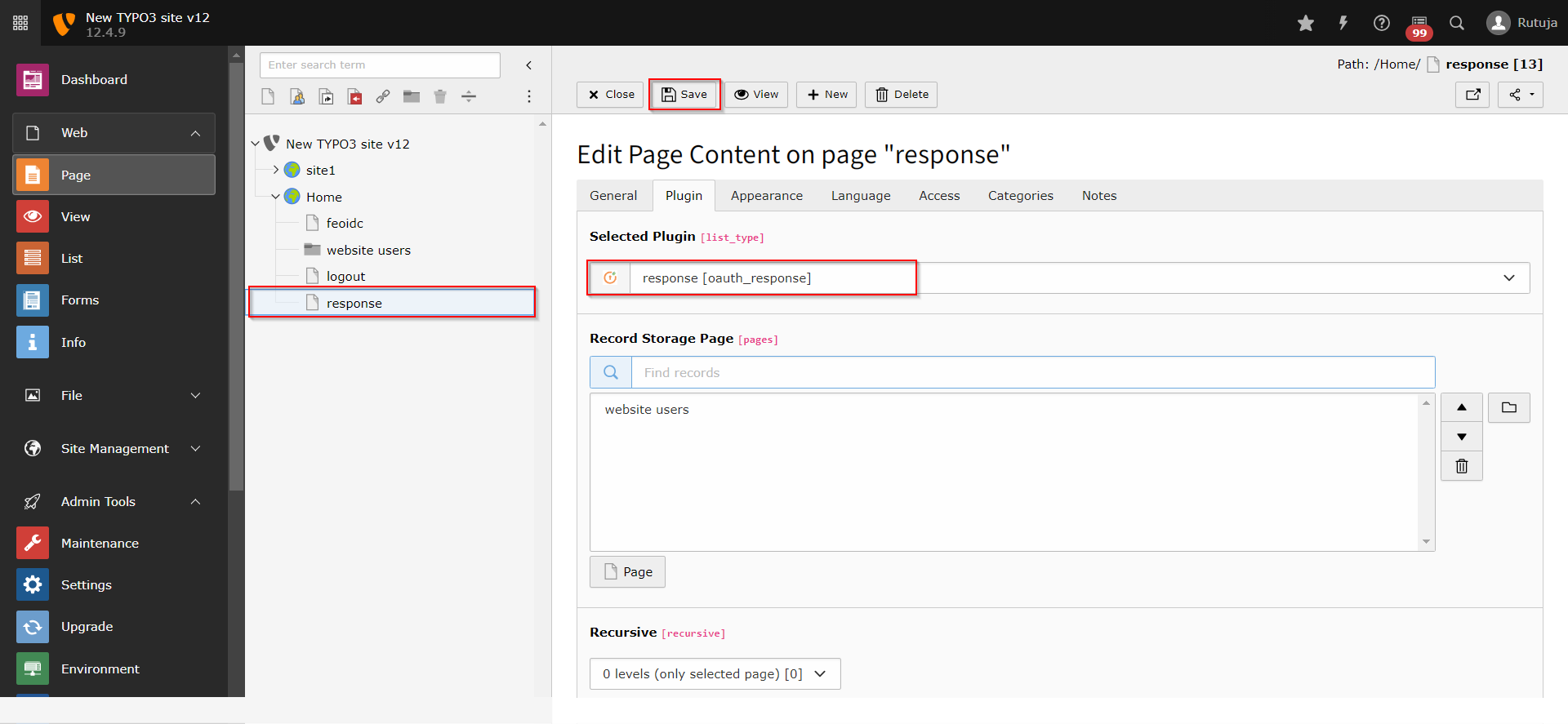 Response Page